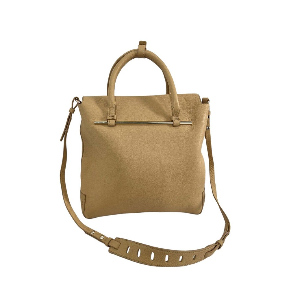 Jay Adoni Handbag Large Tan Pebbled Leather Shoulder Tote Crossbody Bag $225